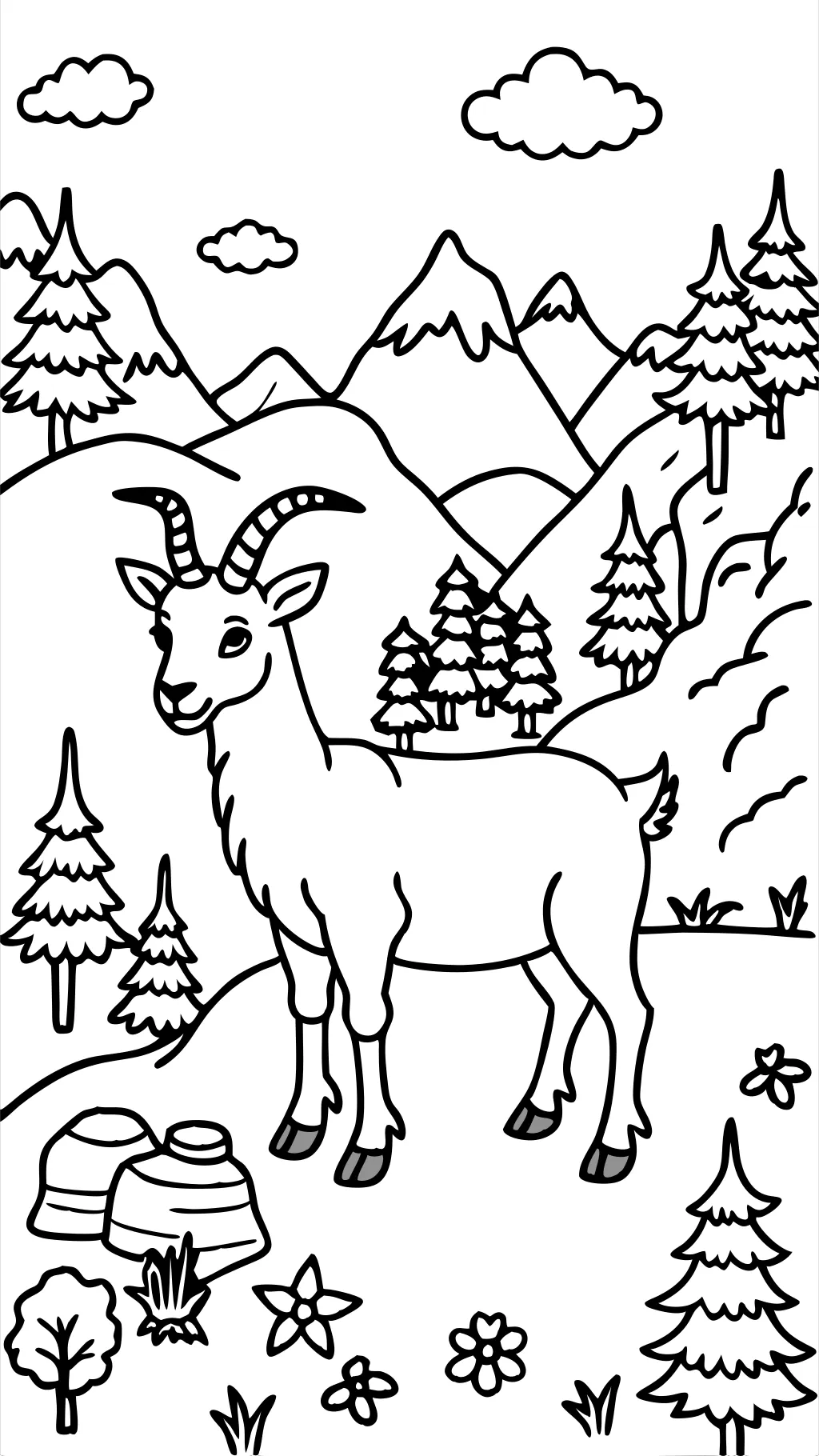 coloring pages of a goat